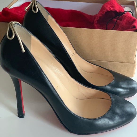 Christian Louboutin Very Gemma Heels black/gold size 38- LIKE NEW - Picture 2 of 9